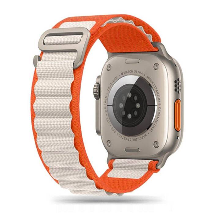 Pasek Tech-protect Nylon Pro Apple Watch 4 / 5 / 6 / 7 / 8 / Se / Ultra (42 / 44 / 45 / 49 Mm) Orange / Mousy