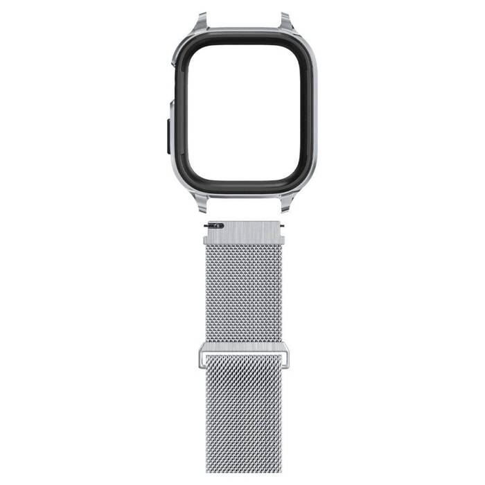 Pasek i Etui Spigen Metal Fit Pro Apple Watch  9 8 7 6 5 4 SE 2022 44 / 45 mm Srebny