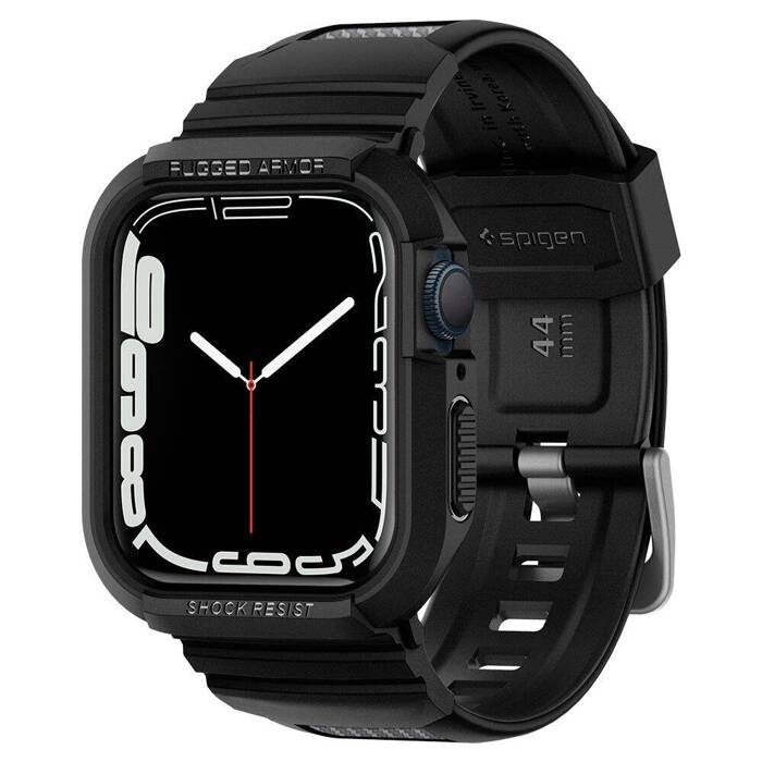 Pasek z Etui SPIGEN Rugged Armor Pro Apple Watch Ultra 9 8 7 SE 2022 42mm 44mm 45mm 49mm Czarny