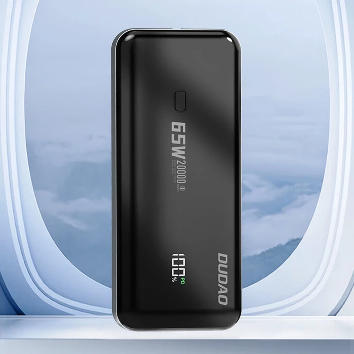 Powerbank Dudao K65 z wyświetlaczem USB-A / USB-C 20000mAh 65W - czarny