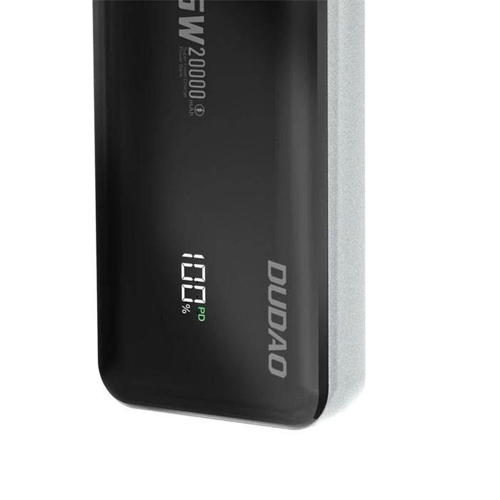 Powerbank Dudao K65 z wyświetlaczem USB-A / USB-C 20000mAh 65W - czarny