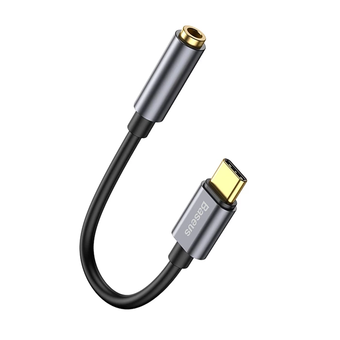 Przejściówka BASEUS Adapter Audio USB-C Mini Jack 3,5mm L54 Szary