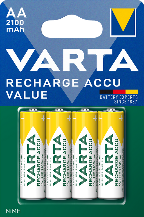 Rechargeable NiMH Batteries Varta, AA / HR6, 2100mAh, 1.2V, 4-Pack