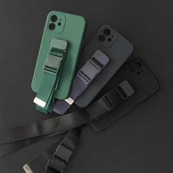 Rope Case silikonowe etui ze smyczą torebka smycz pasek do Samsung Galaxy A33 5G czarny