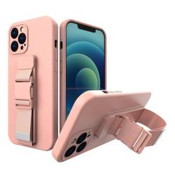 Rope case żelowe etui ze smyczą łańcuszkiem torebka smycz iPhone 8 Plus / iPhone 7 Plus różowy