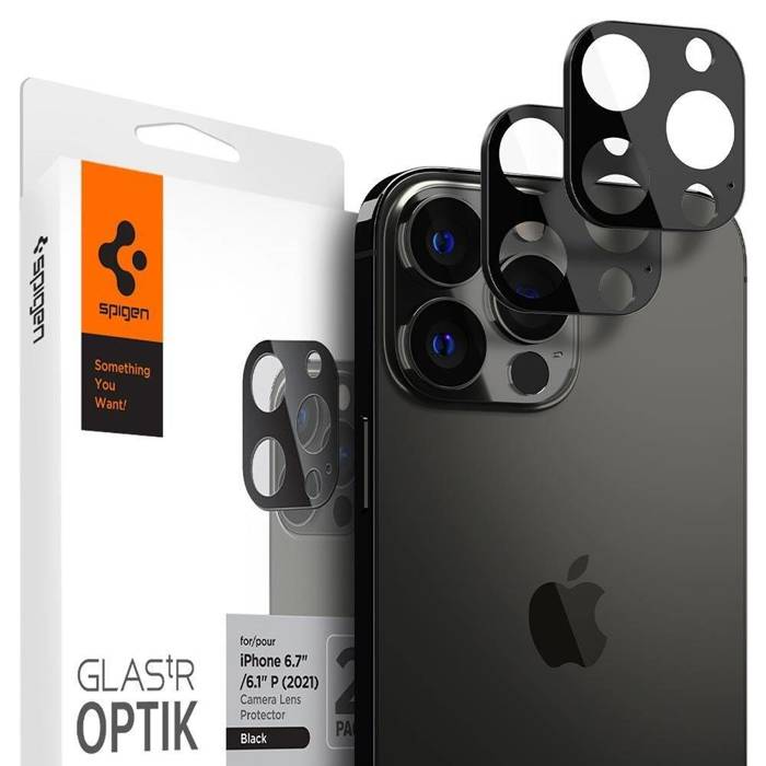 SPIGEN OPTIK.TR CAMERA PROTECTOR 2-PACK IPHONE 13 PRO / 13 PRO MAX GRAPHITE OSŁONA APARATU