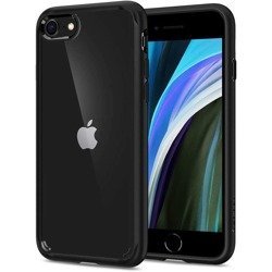 SPIGEN Ultra Hybrid iPhone 7 / 8 / SE 2020 Etui Black Czarne Case Apple + Szkło 3MK Flexible Glass Lite