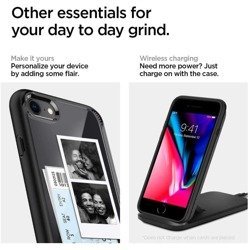 SPIGEN Ultra Hybrid iPhone 7 / 8 / SE 2020 Etui Black Czarne Case Apple + Szkło 3MK Flexible Glass Lite