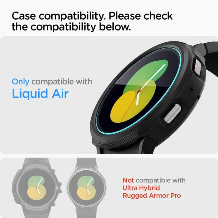 SZKŁO HARTOWANE SPIGEN GLAS.TR ”EZ-FIT” 2-PACK GALAXY WATCH 4 / 5 (44 MM)