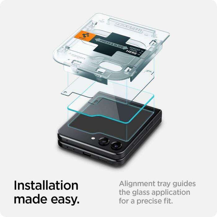 SZKŁO HARTOWANE SPIGEN GLAS.TR ”EZ FIT” 2-PACK GALAXY Z FLIP 5 CLEAR