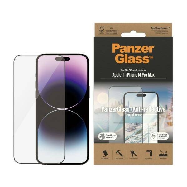 SZKŁO PanzerGlass Ultra-Wide Fit iPhone 14 Pro Max 6,7" Screen Protection Anti-reflective Antibacterial Easy Aligner Included 2790