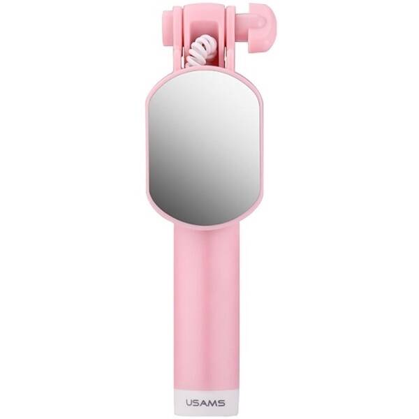 Selfie Stick USAMS Jack 3,5mm Mini Mirror Różowy