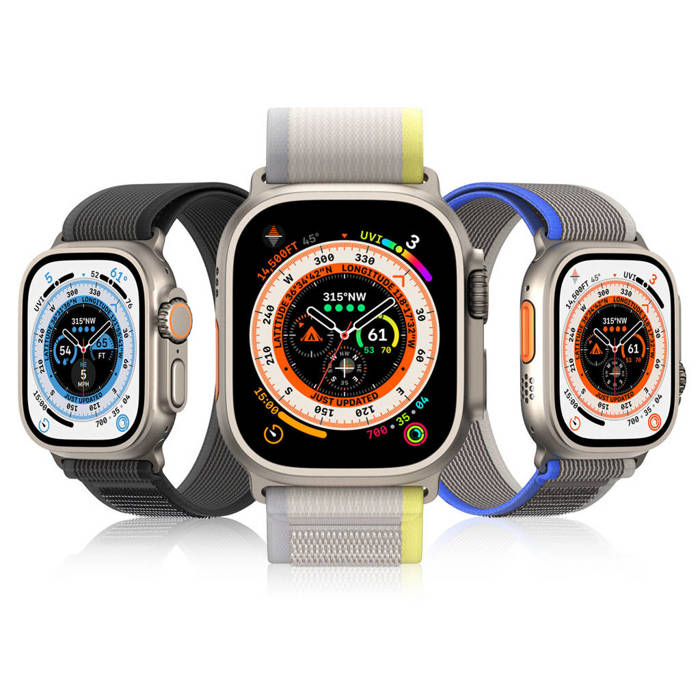 Sportowy pasek na rzepy do Apple Watch 8 / 7 / 6 / SE / 5 / 4 / 3 / 2 / 1 (38, 40, 41 mm) Dux Ducis Strap YJ Version - niebiesko-szary