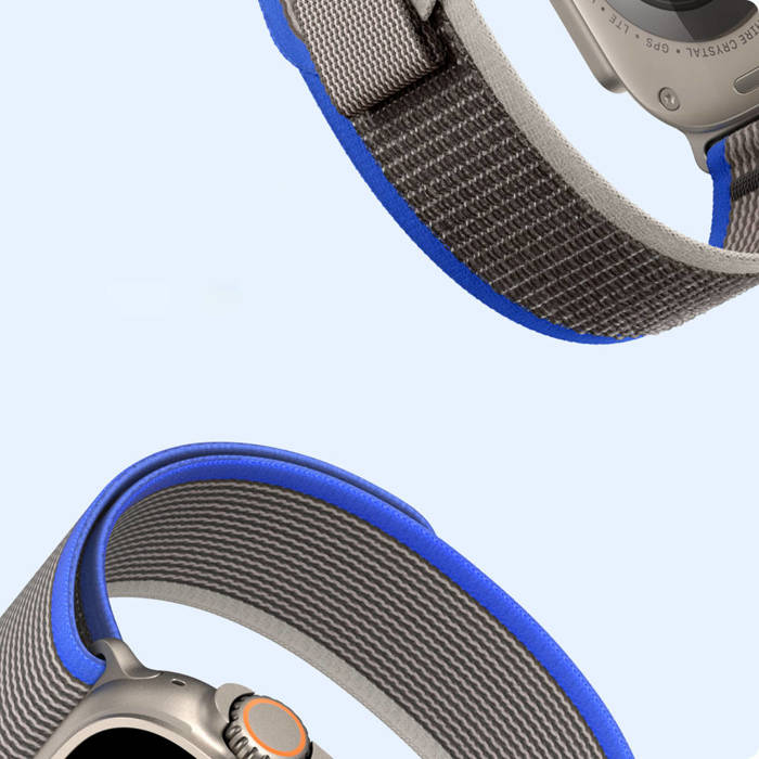 Sportowy pasek na rzepy do Apple Watch 8 / 7 / 6 / SE / 5 / 4 / 3 / 2 / 1 (38, 40, 41 mm) Dux Ducis Strap YJ Version - niebiesko-szary