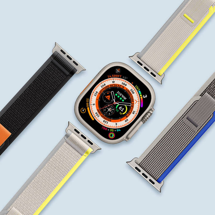 Sportowy pasek na rzepy do Apple Watch 8 / 7 / 6 / SE / 5 / 4 / 3 / 2 / 1 (38, 40, 41 mm) Dux Ducis Strap YJ Version - żółto-beżowy