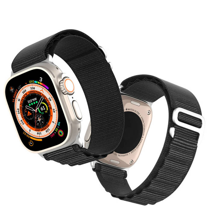 Sportowy pasek ze sprzączką do Apple Watch 8 / 7 / 6 / SE / 5 / 4 / 3 / 2 / 1 (41, 40, 38 mm) Dux Ducis Strap GS Version - czarny