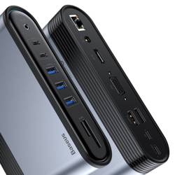 Stacja Dokująca BASEUS Working Station HUB USB-C 16w1 Szary