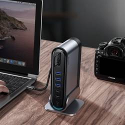 Stacja Dokująca BASEUS Working Station HUB USB-C 16w1 Szary