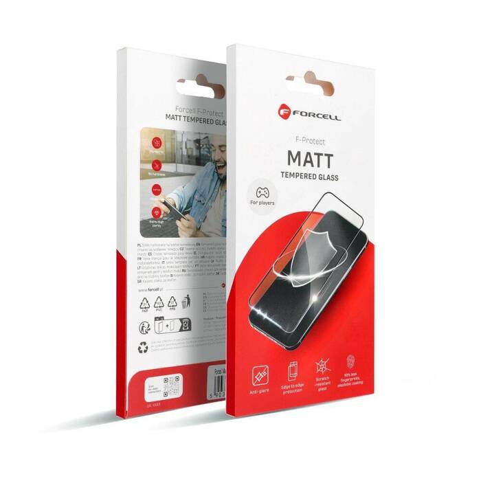 Szkło Hartowane Forcell Matt Glass - do Iphone 13 Pro / 14 czarny