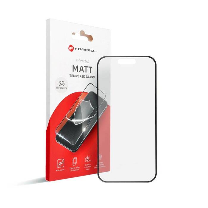 Szkło Hartowane Forcell Matt Glass - do Iphone 13 Pro / 14 czarny