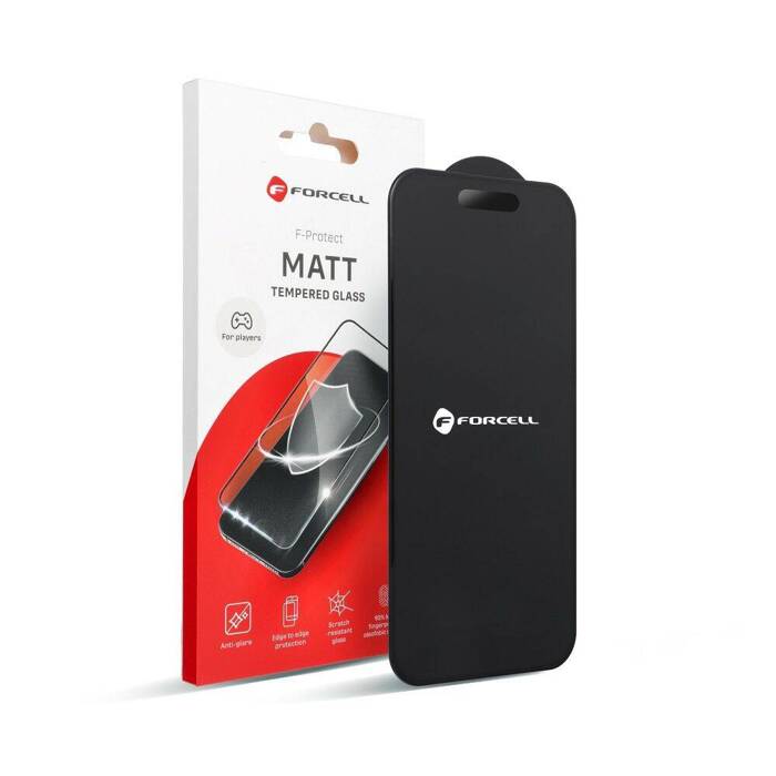 Szkło Hartowane Forcell Matt Glass - do Iphone 13 Pro Max / 14 Plus czarny