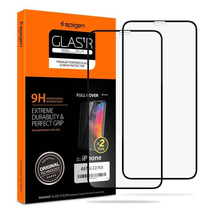 Szkło Hartowane SPIGEN iPhone 11 Pro X / Xs Glass Fc 2-pack Black