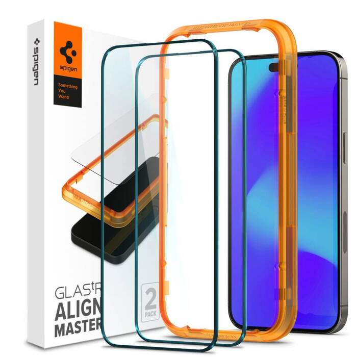 Szkło Hartowane Spigen Alm Glass Fc 2-pack iPhone 14 Pro Max Black