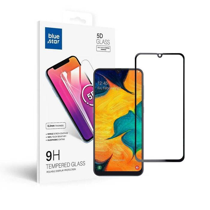 Szkło hartowane Blue Star 5D - do Samsung A50 (full glue/case friendly) - czarny