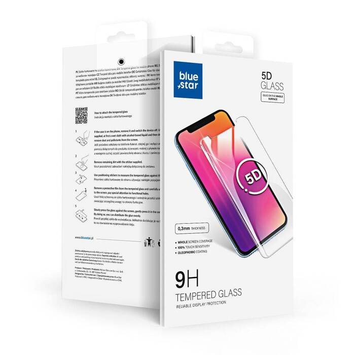 Szkło hartowane Blue Star 5D - do Samsung A52/52s 5G/LTE (full glue/case friendly) - czarny