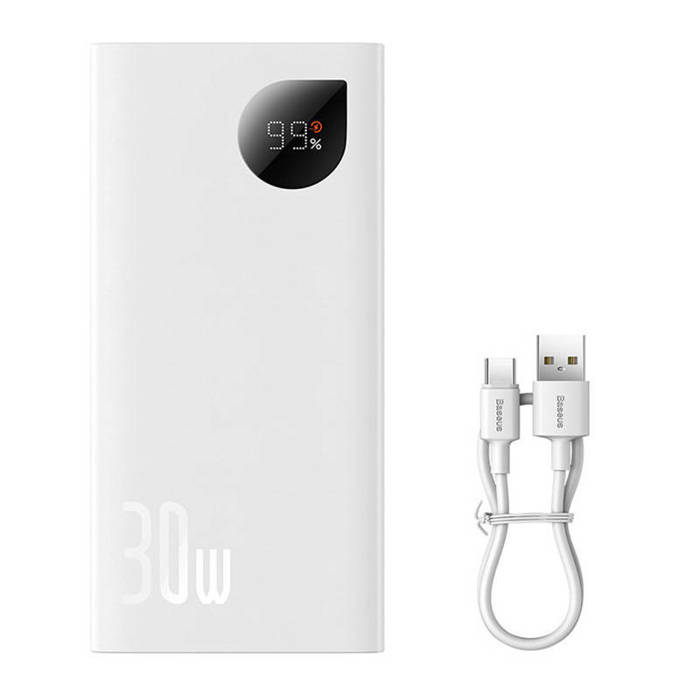 Szybko ładujący Power Bank Baseus Adaman2 10000mAh 30W (biały)