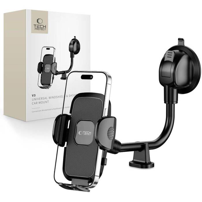 UCHWYT TECH-PROTECT V3 UNIVERSAL LONG ARM WINDSHIELD & DASHBOARD CAR MOUNT BLACK