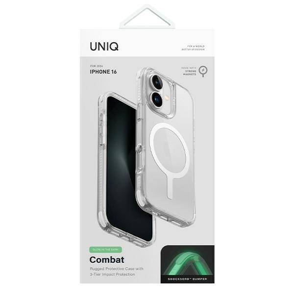 UNIQ etui Combat iPhone 16 6.1" Magclick Charging biały/lume white