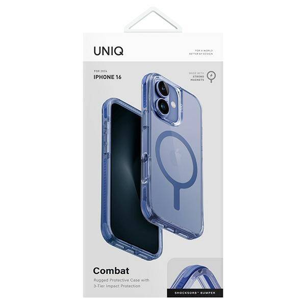 UNIQ etui Combat iPhone 16 6.1" Magclick Charging niebieski/pearl blue