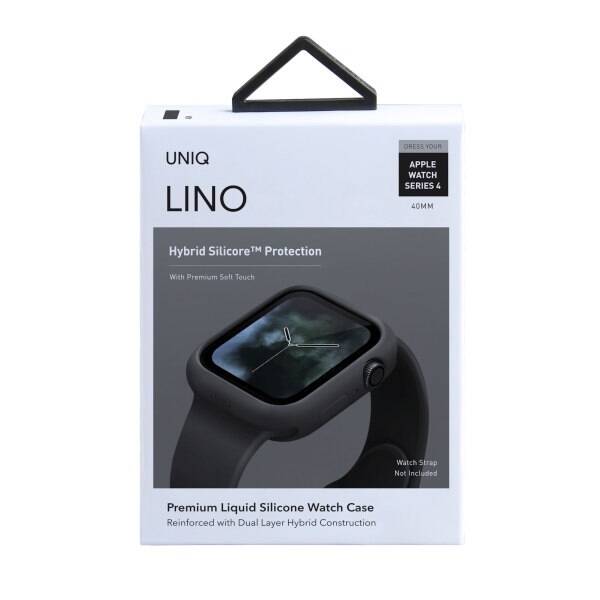 UNIQ etui Lino Apple Watch Series 4/5/6/SE 40mm. czarny/ash black