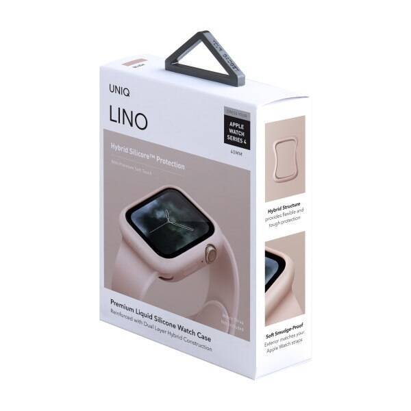 UNIQ etui Lino Apple Watch Series 4/5/6/SE 40mm. różowy/blush pink