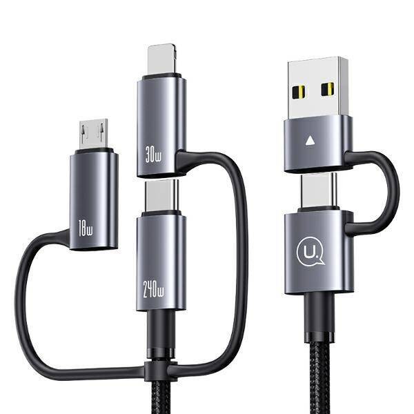 USAMS Kabel 240W 6w1 Fast charging 1,2m Data Cable Aluminium Alloy Sufeng Seria 2M (SJ737)