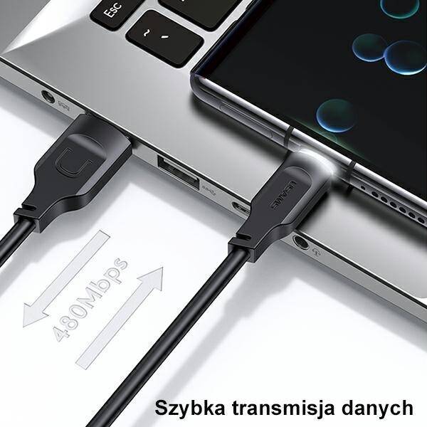 USAMS Kabel USB-C PD Fast Charging 1,2m 6A Lithe Series zielony/green SJ568USB04 (US-SJ568)