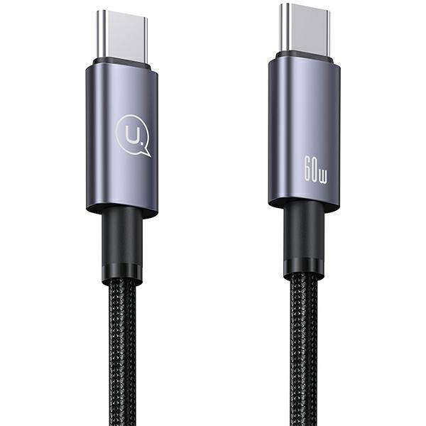 USAMS Kabel USB-C na USB-C 60W 1,2m Fast Charging stalowy/tarnish SJ661USB01 (US-SJ661)