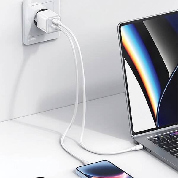 USAMS Ład. siec. 1xUSB+1xUSB-C PD30W 3A (only head) PD3.0 Fast Charging purpurowy/purple X-ron Series CC189TC03 (US-CC189)