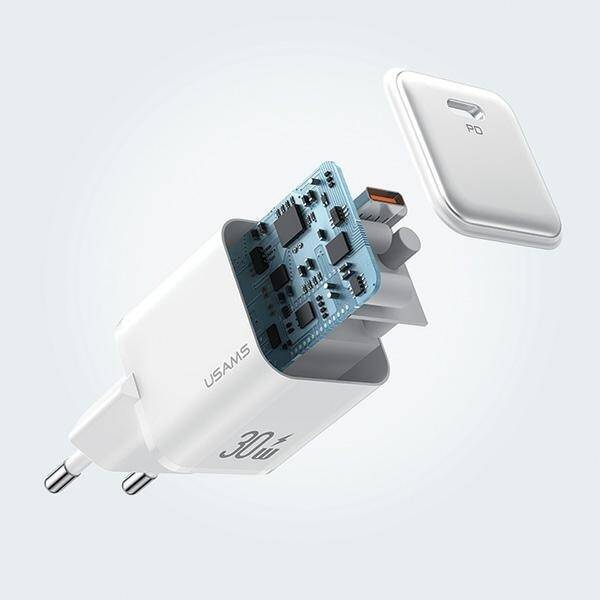 USAMS Ład. siec. 1xUSB-C PD30W 3A (only head) PD3.0 Fast Charging biały/white X-ron Series CC186TC02 (US-CC186)