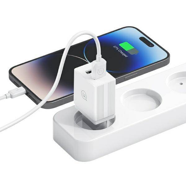 USAMS Ład. siec. 2xUSB-A + kabel Micro/ USB-A Fast Charging biały/white series HC HCXLTZ02