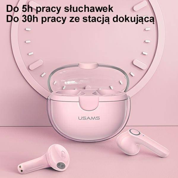 USAMS Słuchawki Bluetooth 5.1 TWS BU series bezprzewodowe biały/white BHUBU01