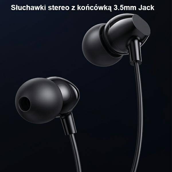 USAMS Słuchawki stereo EP-47 3.5mm czarny/black 1,2m HSEP4701 (US-SJ594)