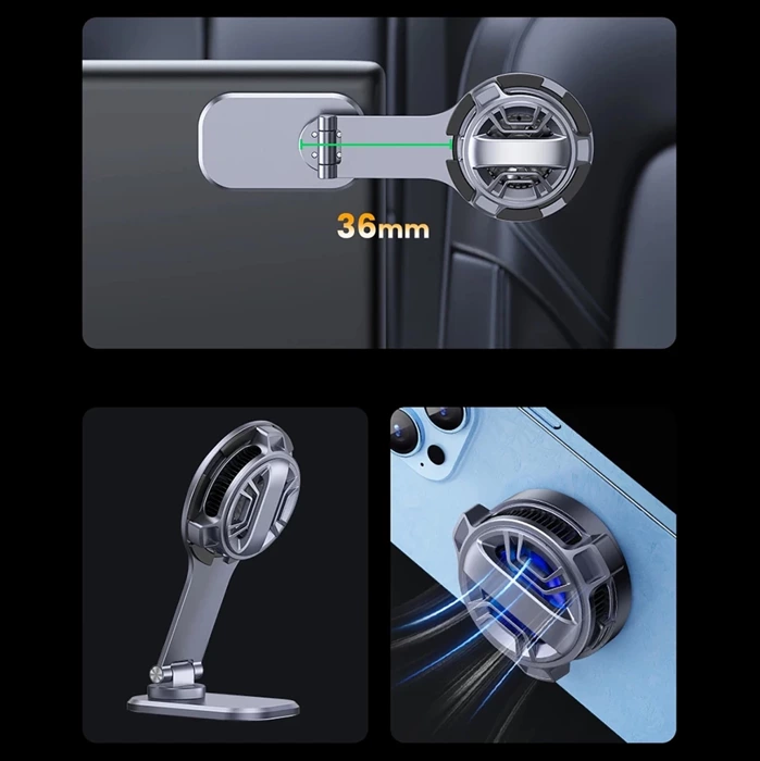 Uchwyt Ugreen CD380 magnetyczny z ładowarką indukcyjną do samochodu Tesla - szary