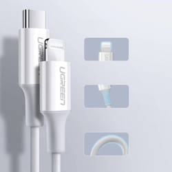 Ugreen kabel przewód MFi USB Typ C - Lightning 3A 1.5 m biały (US171)