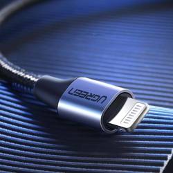 Ugreen kabel przewód USB Typ C - Lightning MFI 1 m 3 A 36 W srebrny (70523)