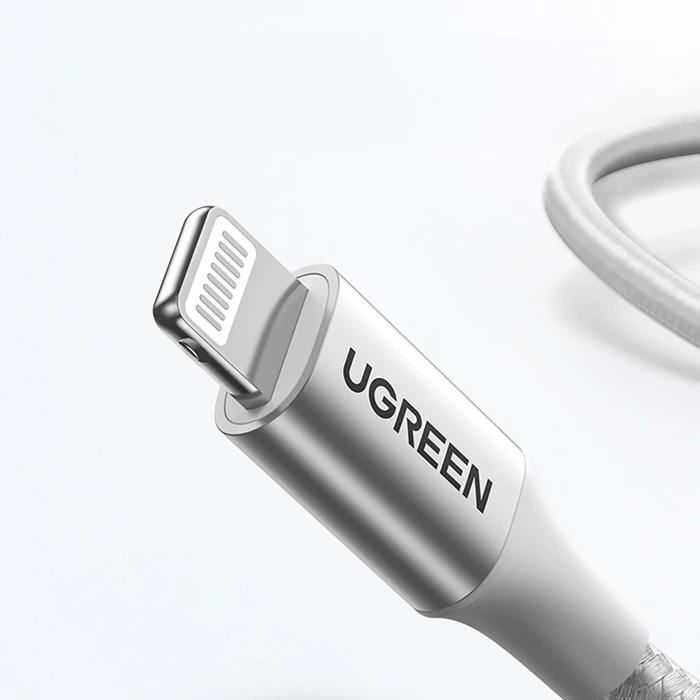 Ugreen kabel przewód USB Typ C - Lightning MFI 1 m 3 A 36 W srebrny (70523)