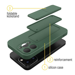 Wozinsky Kickstand Case silikonowe etui z podstawką etui Xiaomi Redmi 10 czarne