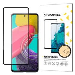 Wozinsky super wytrzymałe szkło hartowane Full Glue na cały ekran z ramką Case Friendly Samsung Galaxy M53 5G czarny