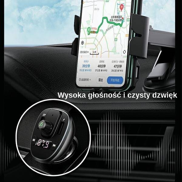 Zestaw Głośnomówiący USAMS Z Transmiterem FM Bluetooth 5.0 Odtwarzacz MP3 Ładowarka 2xUSB 3,4A